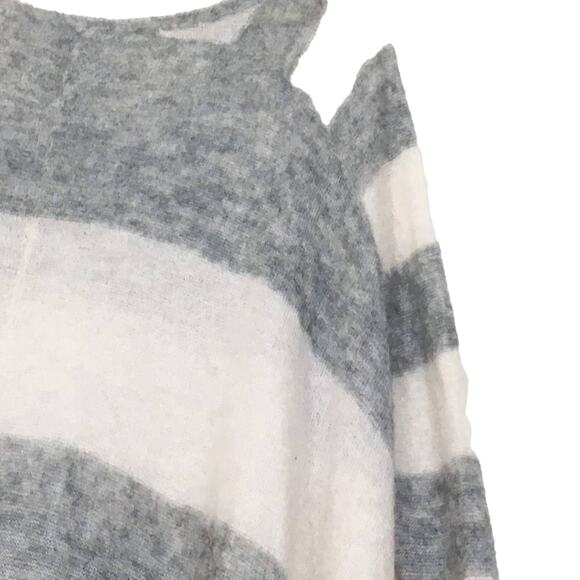 Free People Lafayette Alpaca Mock Neck Poncho XXS Stripe Oversized Long Sweater - Picture 16 of 16